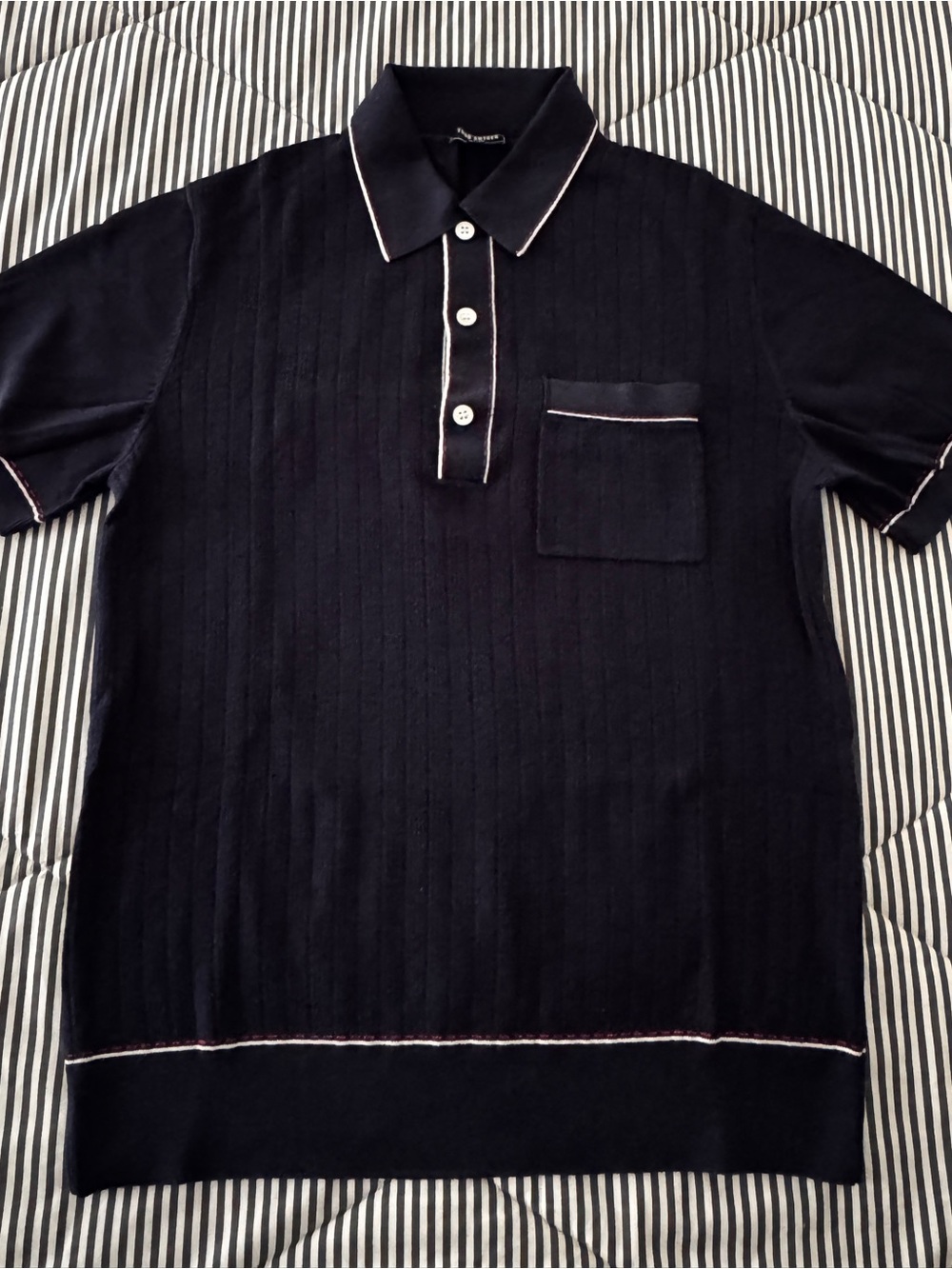 Todd Snyder Navy Polo with Chest Pocket